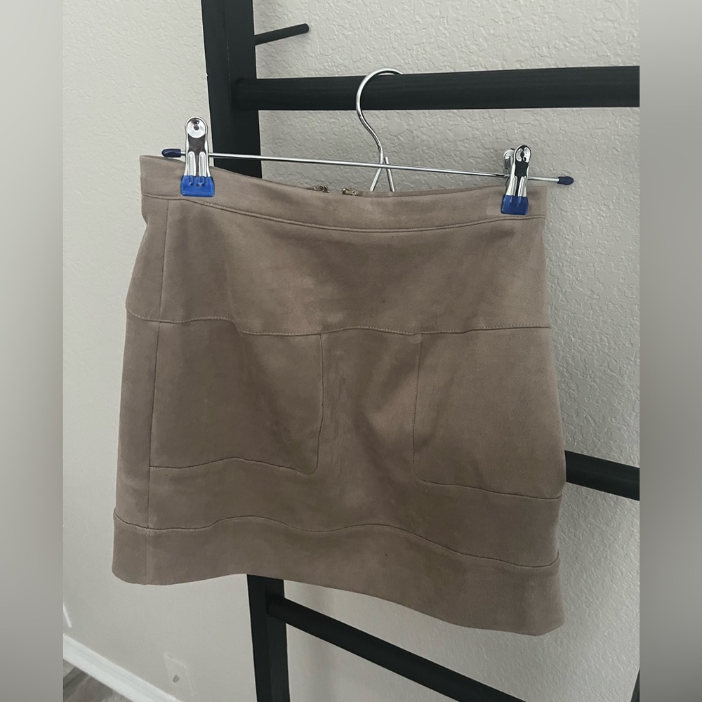 Tan Bebe Suede Mini Skirt